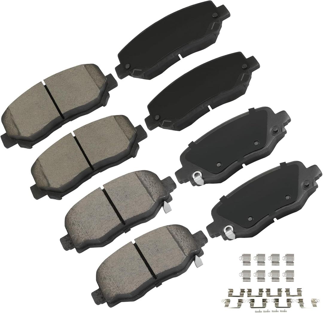 cciyu D1640 & D1734 Front & Rear Ceramic Disc Brake Pads Kit For Chrysler 200 2015-2017,For Jeep For Cherokee 2014-2017