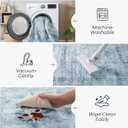 5x7 Washable Area Rugs for Living Room, Neutral Retro Aesthetic Non Slip Blue Rug for Nursery Kids Room, Soft Faux Wool Cozy Floor Carpet for Bedroom Dining Room