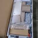 DWVO Queen Size Bed Frame with Bookcase Headboard and 4 Storage Drawers, RGB LED Bed Frame with Type-C & USB Charging Station Storage Headboard Bed, No Box Spring Needed, Noise Free, Antique White