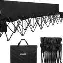 1MORE Soccer Bench - Portable Folding Team Bench, 8 Seats Foldable Sideline Benches, Soccer Chair with Bag & Backrest, Adult Team Chair for Football Camp Sport Events Outdoor Seating. Black