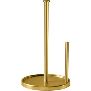 Paper Towel Holder Countertop, Standing Paper Roll Holder with Anti Slip Weighted Base, Stainless Steel Freestanding Paper Towel Holder for Kitchen, Gold