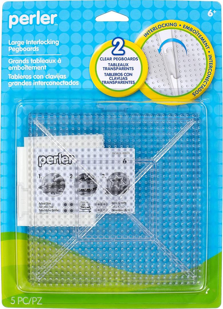 Perler Beads Funfusion: Large Clear Interlocking Pegboards