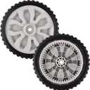 634-05281A 8 inch Front Drive Wheel Assembly for Most Walk-Behind Mowers, 8" Lawn Mower Plastic Wheels Replaces for Troy-Bilt MTD 634-05281A, 2 Pack