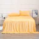 Best Season Micro Fleece Sheets Set Queen Size – No Pilling and Extra Soft Bed Sheets Set – Velvet Plush and Cozy Warmth Sheets with Deep Pocket (Queen, Yellow 4 Piece)