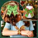 2 x Red Green Christmas Bows Decoration 12Pcs Christmas Wreath Bows Ornaments Large Xmas Tree Bow Ribbon Ornaments Glitter Dot Stripe Bows Ribbons Decoration for Xmas Garland Wedding Home Holiday