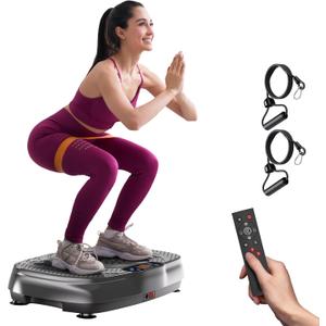 Vibration Plate Exercise Machine: TISSCARE Vibrating Plates for Weight Loss and Lymphatic Drainage, 400lbs Shake Plate Whole Body Workout Platform for Home Fitness Fat Burner Gifts for Women Men (Silver Grey)
