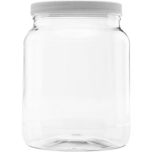 Plastic Storage Jars with Leak Proof Lids, BPA Free, Hand Wash Only (64oz, 1PK White)