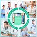Foldable Nursing Clipboard 4 Layer, Aluminum Medical Clipboard with Cheat Sheet, Privacy Nurse Clipboard for Hospital, Clinic, Nursing Student (Mint)