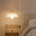 Glass Plug in Pendant Light,Vintage Copper Lamp Holder Hanging Lamp,Pendant Light for Kitchen Island, Bedroom, Dining Room, Living Room (9.65in)