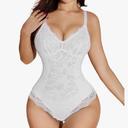 SHAPSHE Lace Bodysuits for Women Sexy V Neck Lined Slimming Thong Shapewear Tummy Control Sleeveless Body Suit, Size XL