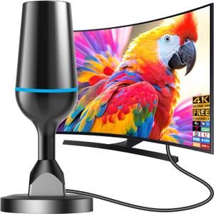 Digital TV Antenna for Smart TV Indoor, HD TV Antenna for Local Channels Indoor 4K Without Cable - Magnetic Base, 360 Reception, 8.2Ft Cable, Long Range - Support HDTVs with Built-in Tuner