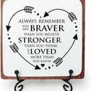 Motivational Wooden Sign Gifts, Wood Plaque With A Support Frame, Inspirational Home Office Desk Decor Gifts for Women Best Friend, Encouragement Cheer Up Gift for Cowoker, Wood Table Sign for Shelf, Pack 2