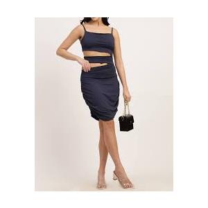 Shein Spaghetti Strap Ruched Cut-Out Bodycon Dress
, M