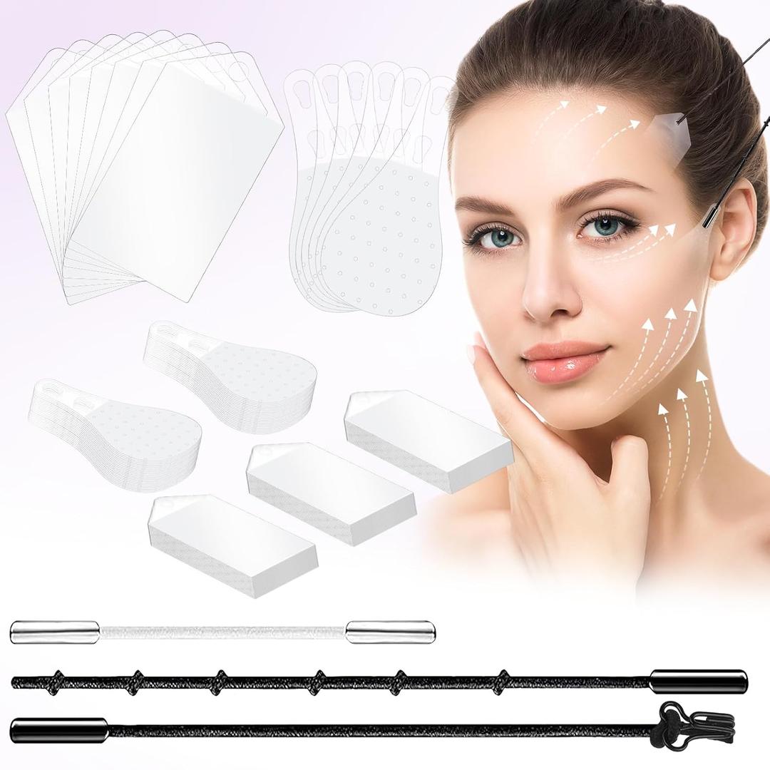 Neck Lift Tape Face Lift Tape 200PCS Face Tape Neck Tape Lifting Invisible Face Tape Lifting Invisible Bands Instant Facelift Tape for Wrinkles, Double Chin, and Sagging Skin(200Replacement patches)