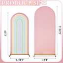 Mindsoft Rainbow Arch Backdrop Stand Covers Pastel Background Arched Stretchy Fabric Backdrop Cover for Boho Daisy Birthday Party Wedding Decoration(Macaroon Pink,7.2 ft + 6 ft,2 Pcs)