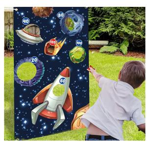 Outer Space Toss Games Banner Backdrop Indoor or Outdoor Galaxy Theme Birthday Party Decorations Supplies for Kids Adults Family