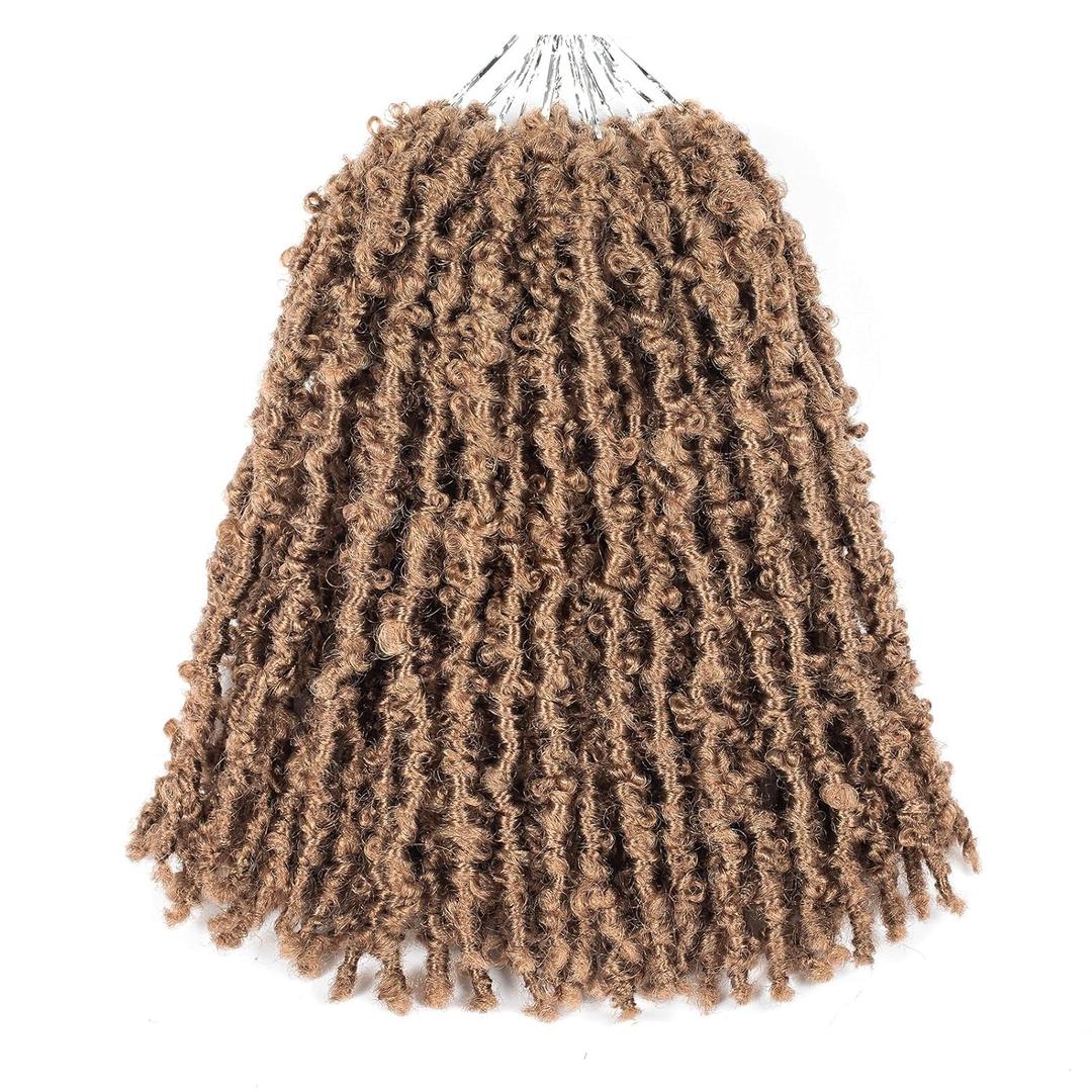 GUOHUI Super Light Butterfly Locs Crochet Hair 12 Inch 6 Packs Pre-Looped Soft Distressed Faux Locs Braids for Women Kids (12 Inch,27#)
