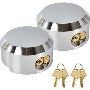 2 Pack Trailer Door Locks Keyed Alike Heavy Duty Hockey Puck Locks Reinforced Hidden Shackle Padlocks w/4 Keys Solid Steel Lock for Trailers Trucks Vans Shed Gates Garage