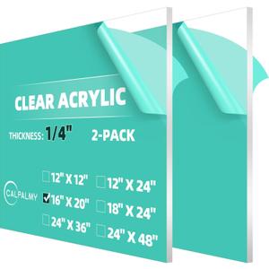12 x 12” Black Acrylic Sheet Plexiglass – 1/8” Thick; Use for Craft Projects, Signs, DIY Projects and More; Cut with Cricut, Saw or Hand Tools – No Knives