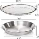 Tlence 10.3" Kitchen Oil Filter Tray, Stainless Steel Air Fryer Mesh Pan, Draining Basket Accessories for Fried Food, Cooking Net Strainer Colander for Barbecue Grill Vegetable Dessert