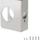 Door Reinforcement Plate, Stainless Steel, Fits 1-3/8" Doors, 2-3/8" Backset, Lock and Door Reinforcer Security, Door Knob/Lock/Latch/Deadbolt Cover Plate, Reinforce and Repair Wood/Metal Doors
