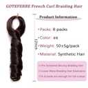 French Curl Crochet Braiding Hair Loose Wavy Crochet Hair for Braids Pre Stretched Synthetic Extensions Chocolate Brown French Curly Braids Lightweight Hair for Women 12 Inch 8 Packs