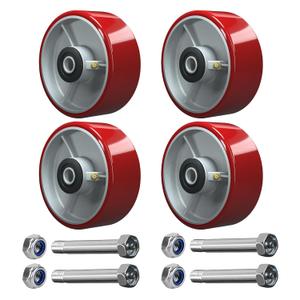 5 inch Caster Wheels Heavy Duty, Polyurethane on Steel Wheel, 1/2" Bore - Set of 4 Replacement Caster Wheel with 4000 lbs Capacity (4 PACK)