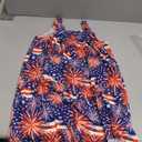 Remimi Girls 4th of July Sleeveless Dresses Summer Beach Tank Sundress, USA Fireworks, Size L