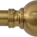 Warm Gold Curtain Rods for Windows 72 to 144 Inch Brass Extra Long Heavy Duty Adjustable single 1" Diameter with vintage Brushed Bronze Metal Finials Antique for Living Room Bedroom Farmhouse Kitchen