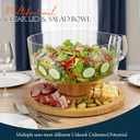 Masthome Bamboo Cake Stand with Acrylic Dome Lid, 6-in-1 Multi-Functional Serving Platter & Dessert Display Stand, Charcuterie Board, Fruit Tray, Dip Bowl, Serving Platter for Wedding, Christmas Party