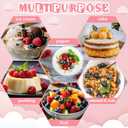 Funnymoom 100 Pack 2oz Mini Dessert Cups with Spoons Small Clear Plastic Dessert Parfait Cup Square Appetizer Pudding Cups Round Goblet Shooters for Pudding Fruit Yogurt Ice Cream Mousse (Pink)