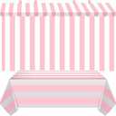 Boao 4 Pcs 3D Circus Awning Wall Decoration Set Carnival Awning with Tablecloths Concession Stand Supplies for Party Walls Classroom Decorations(Pink, 70.87 x 51.18 Inches, Stripes)