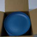 LIYH 20 Pcs Blue Wheat Straw Plastic Plates - 9 Inch Unbreakable Dinner Plates Reusable, Dishwasher & Microwave Safe, Camping Outdoor Plates