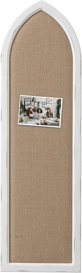 Rustic Long Framed Bulletin Board for Wall, 39x12" Fabric Pin Board, 39.2" x 11.8"