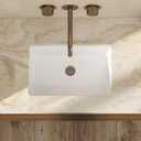 18x12 Inch Undermount Bathroom Sink with Rectangular Bottom White Ceramic Vessel Bathroom Sinks Vanity Classic Basin with Overflow