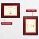 Red Diploma Frames 11x14 with Mat - Certificate Frame 8.5x11 Inch with Mat - 11x14 Inch Without Mat - For Document/Photo(Double Mat - Red with Gold Rim