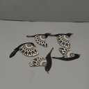 Barydat 5 Pcs Wooden Bird Wall Art Wood Flying Birds Wall Decor Rustic Folk Art Scandinavian Home Decor for Gift Living Room Bedroom Kitchen Office(Black)