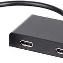 Monoprice DisplayPort 1.2 to DisplayPort Multi-Stream Transport (MST) Hub - 2-Port, DP to DP, Ideal for Digital Signage, Large Video Displays in Schools, 7.6 x 5.8 x 1.3
