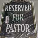 Reserved for Pastor Only Sign Church Parking 18" x 12" With 35" Long Metal Office Property Driveway Traffic Stake With Stand Aluminum Outdoor Use Yard Street House Home Business