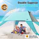 Large Portable Beach Shade- 15X10ft, Easy Setup, UPF50+ Protection, Ultra-Stable, Gull-Wing Beach Tent