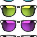 HIBLOKS 4Pcs Polarized Clip for Ray-Ban Meta Wayfarer Standard RW4006 (Size M 50-22) Smart Glasses Protect Your Eyes, Cool and Fashion (Silver, Blue, Yellow, Purple)