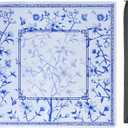 Large Blue Printed Mahjong Mat (31.5x31.5) with Black Carrying Bag, Anti-Slip, Noise-Reducing, Mahjong Table Mat for Mah-jongg,Poker, Board Games, Dominoes, and Card