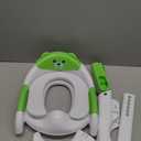 SKYROKU Potty Training Seat for Toddlers  2-in-1 Adjustable potty ladder with Step Stool, Anti-Slip Cushion, Splash Guard & Extra-Wide Pedals, Supports 200+ lbs, Ideal for Boys & Girls (8899-Green)