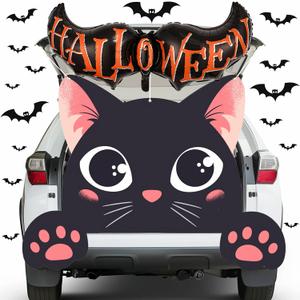 Halloween Trunk or Treat Car Decorations Kit for SUV, Black Cat Trunk or Treat Decorations with Cat's Paw and Foil Bat Balloons for Garage Door Haunted House Outdoor Halloween Decorations Halloween Trunk or Treat Car Decorations Kit for SUV, Black Cat Trunk or Treat Decorations with Cat's Paw and Foil Bat Balloons for Garage Door Haunted House Outdoor Halloween Decorations