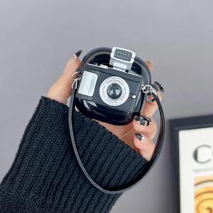 ZOSTLAND Black Cute PC Earphone Case,with Hooks Compatible for Samsung Galaxy Buds 2 Pro Live FE Case (Camera)