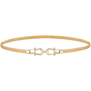 JASGOOD Skinny Metal Waist Belt for Dress Fashion Waistband Elastic Metal Chain Belt