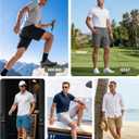 Wulcea Men's Golf Shorts 7" Chino Stretch Fabric Elastic Waist Quick Dry Water Resistant Casual Dress Work with Phone Pocket