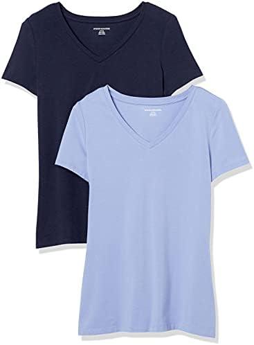 Amazon Essentials Women's Regular-Fit Short-Sleeve T-Shirt V-Neck M