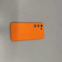 for Samsung Galaxy S23 Phone Case Silicone, Neon Orange Bright Color Matte TPU, Minimalist Ultra Thin Slim Soft Rubber Gel Girly Cute Case for Women Men, Camera Cover Protection