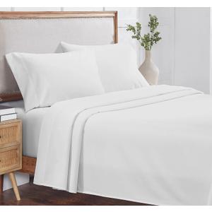 California Design Den Luxury 800 Thread Count, Natural 100% Cotton Sheets for Queen Size Bed Set - Hotel Quality Sheets with Deep Pockets, Durable, Cooling & Softer Than Egyptian Cotton - Pearl White